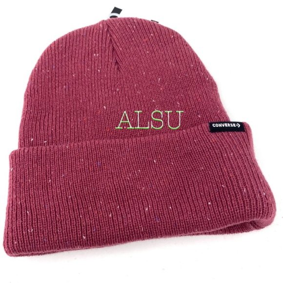 💖MEGA SALE💖Converse ! Speckled Cuffed Womens Beanie Hat Wine 10018019-A01 - Picture 3 of 6